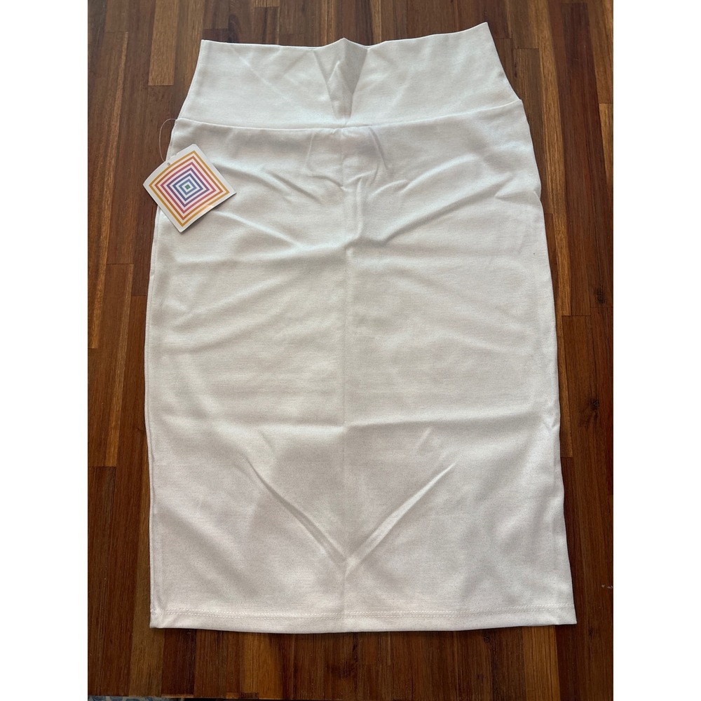 LuLaRoe Cassie Skirt Womens Small White New Metallic Shimmer Pencil Skirt